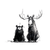 Bear And Moose Doodle Vinyl Car Decal Sticker – Waterproof & UV-Resistant 6.826666666666667"