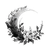 Decorated Crescent Moon Vinyl Car Decal Sticker – Waterproof & UV-Resistant 3.4133333333333336"
