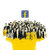 Facebook Crowd Illustration Vinyl Car Decal Sticker – Waterproof & UV-Resistant 3.4133333333333336"