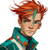 Red-Haired Sci-Fi Man Vinyl Car Decal Sticker – Waterproof & UV-Resistant 6.826666666666667"