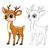 Baby Deer Illustration V5 Vinyl Car Decal Sticker – Waterproof & UV-Resistant 6.826666666666667"