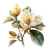 Magnolia Illustration Vinyl Car Decal Sticker – Waterproof & UV-Resistant 6.826666666666667"