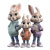 Cartoon Rabbit Students Vinyl Car Decal Sticker – Waterproof & UV-Resistant 3.4133333333333336"