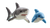 Shark And Dolphin Puppets Vinyl Car Decal Sticker – Waterproof & UV-Resistant 5.4