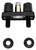 2x Phoenix Products Hot/Cold Outlet Spray Port | 2 Black Knob Handle | Plastic Compression Valve