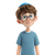 Smiling Animated Boy V2 Vinyl Car Decal Sticker – Waterproof & UV-Resistant 6.826666666666667"
