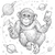 Space Chimpanzee Tech Vinyl Car Decal Sticker – Waterproof & UV-Resistant 3.4133333333333336"