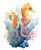 Watercolor Seahorses Scene Vinyl Car Decal Sticker – Waterproof & UV-Resistant 4.05333333333333