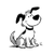 Cartoon Dog Doodle Vinyl Car Decal Sticker – Waterproof & UV-Resistant 3.4133333333333336"