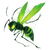 Glowing Green Wasp Vinyl Car Decal Sticker – Waterproof & UV-Resistant 3.4133333333333336"