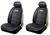 2x Ultimate Fit Jeep Logo Seat Cover | High Quality Fabric | Black/White | Single Seat with Headrest Cover