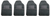 4x Coast To Coast Dark Charcoal Universal Carpet Floor Mats | Set of 4