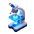 Glowing Blue Microscope Vinyl Car Decal Sticker – Waterproof & UV-Resistant 3.4133333333333336"