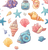 Seashell Pattern Illustration Vinyl Car Decal Sticker – Waterproof & UV-Resistant 3.5733333333333333"