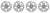 4x Coast To Coast Wheel Cover IWC46716S 16 Inch; 5 Split Spoke; Silver; Plastic; Set Of 4; Lug Covers