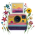Quilled Paper Camera Vinyl Car Decal Sticker – Waterproof & UV-Resistant 6.826666666666667"