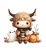 Chibi Highland Cow V2 Vinyl Car Decal Sticker – Waterproof & UV-Resistant 3.6