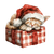 Sleeping Santa Kitten Vinyl Car Decal Sticker – Waterproof & UV-Resistant 6.826666666666667"