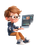 Cartoon Kid Editor Vinyl Car Decal Sticker – Waterproof & UV-Resistant 8.213333333333333"