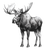 Moose Sketch Vinyl Car Decal Sticker – Waterproof & UV-Resistant 6.826666666666667"