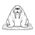 Cartoon Walrus Illustration Vinyl Car Decal Sticker – Waterproof & UV-Resistant 3.4133333333333336"