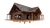 Log Cabin Construction Vinyl Car Decal Sticker – Waterproof & UV-Resistant 2.72"