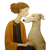 Woman With Dog V31 Vinyl Car Decal Sticker – Waterproof & UV-Resistant 6.826666666666667"