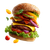 Flying Colorful Hamburger Vinyl Car Decal Sticker – Waterproof & UV-Resistant 3.4133333333333336"