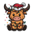 Festive Highland Cow V9 Vinyl Car Decal Sticker – Waterproof & UV-Resistant 3.4133333333333336"