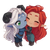 Chibi Girls Kissing V2 Vinyl Car Decal Sticker – Waterproof & UV-Resistant 3.4133333333333336"