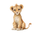 Baby Lion Illustration V7 Vinyl Car Decal Sticker – Waterproof & UV-Resistant 3.4133333333333336"