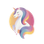 Cute Unicorn Logo Vinyl Car Decal Sticker – Waterproof & UV-Resistant 3.4133333333333336"