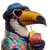 Stylish Toucan Sipping Vinyl Car Decal Sticker – Waterproof & UV-Resistant 6.826666666666667"