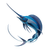 Curved Swordfish Swimming Vinyl Car Decal Sticker – Waterproof & UV-Resistant 6.826666666666667"