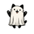 Cat Ghost Costume V2 Vinyl Car Decal Sticker – Waterproof & UV-Resistant 3.4133333333333336"