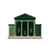 Minimalist Green Courthouse Vinyl Car Decal Sticker – Waterproof & UV-Resistant 3.4133333333333336"