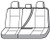 2x Custom Fit | 60/40 Split Bench Seat Cover | for Toyota Tundra | Gray Polycotton | UV Protection, Water Repellent, Comfortable