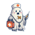 Ghost Nurse Halloween Vinyl Car Decal Sticker – Waterproof & UV-Resistant 3.4133333333333336"