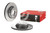 2x Brembo Brake Rotor 09A25911C02 Vented; One Piece Design; Wheel Bolt Pattern 5 x 120 Millimeter; 173.9 Millimeter Hat Inside Diameter; 79 Millimeter Hub Diameter; High Carbon Cast Iron; Single