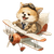 Pilot Pomeranian Vinyl Car Decal Sticker – Waterproof & UV-Resistant 3.4133333333333336"