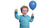 Excited Boy Balloon Vinyl Car Decal Sticker – Waterproof & UV-Resistant 2.72"