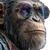 Cosmic Chimpanzee Portrait Vinyl Car Decal Sticker – Waterproof & UV-Resistant 3.4133333333333336"