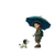 Boy With Umbrella V9 Vinyl Car Decal Sticker – Waterproof & UV-Resistant 3.4133333333333336"