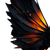 Orange Insect Wing Vinyl Car Decal Sticker – Waterproof & UV-Resistant 3.4133333333333336"