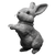 Clay Rabbit Sculpture Vinyl Car Decal Sticker – Waterproof & UV-Resistant 3.4133333333333336"