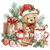 Festive Teddy Bear V4 Vinyl Car Decal Sticker – Waterproof & UV-Resistant 3.4133333333333336"