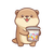 Cartoon Otter Mascot Vinyl Car Decal Sticker – Waterproof & UV-Resistant 3.4133333333333336"