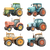 Watercolor Tractor Clipart Vinyl Car Decal Sticker – Waterproof & UV-Resistant 3.4133333333333336"