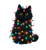 Festive Black Cat V2 Vinyl Car Decal Sticker – Waterproof & UV-Resistant 3.6