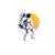 Astronaut Moon Logo Vinyl Car Decal Sticker – Waterproof & UV-Resistant 3.4133333333333336"